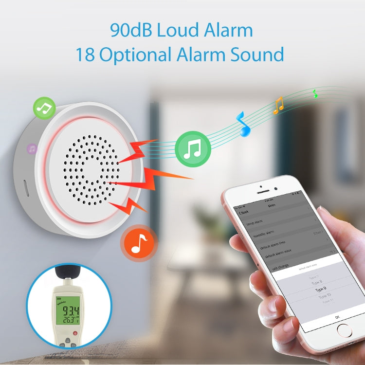 NEO NAS-AB03WT Alarma USB WiFi Con Sensor de Temperatura