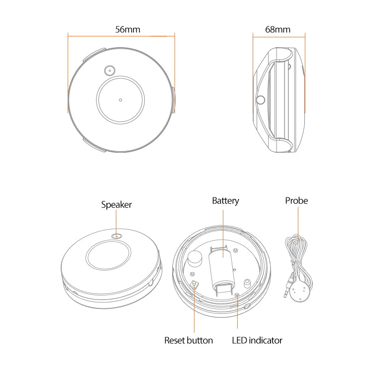 NEO NAS-WS02B ZigBee Sensor De Inundación Notificación Móvil