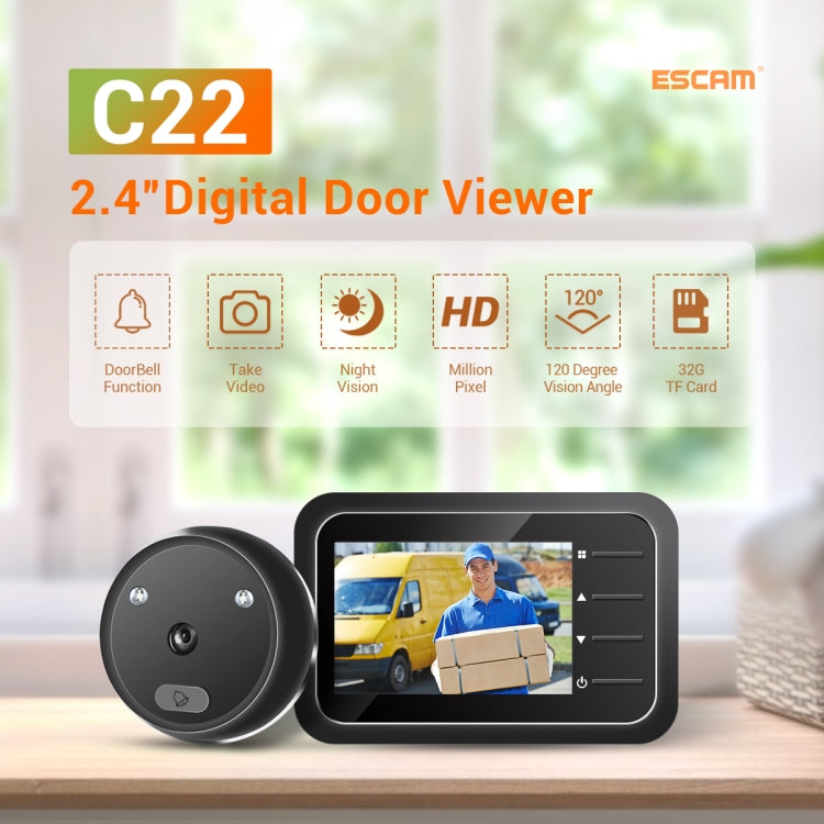 Escam C22 Visor De Puerta Digital Con Visión Nocturna