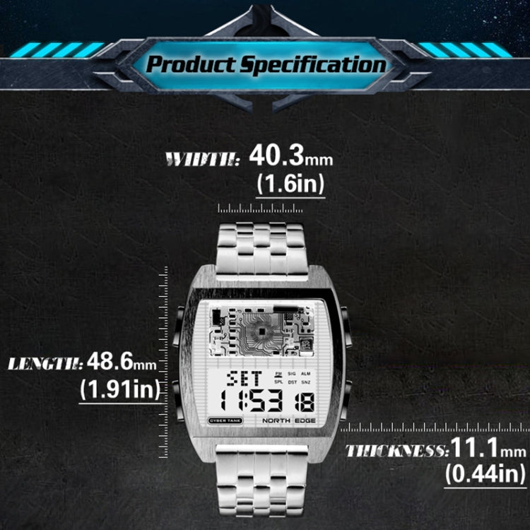 North Edge CyberTank Reloj Inteligente Correa Acero
