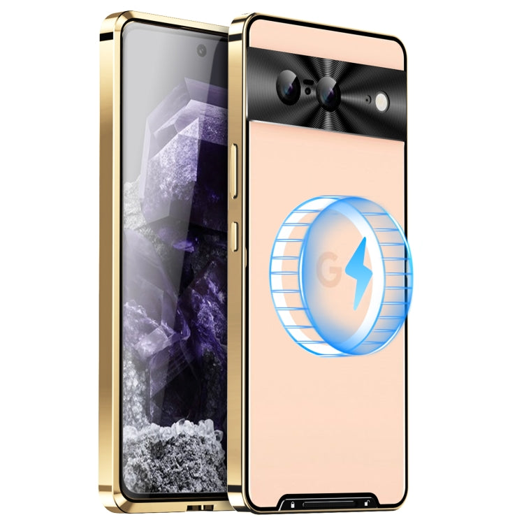 Estuche de teléfono de metal esmerilado magnético MagSafe, For Google Pixel 9 Pro XL, For Google Pixel 9 Pro, For Google Pixel 9, For Google Pixel 8a, For Google Pixel 8 Pro, For Google Pixel 8, For Google Pixel 7a, For Google Pixel 7 Pro