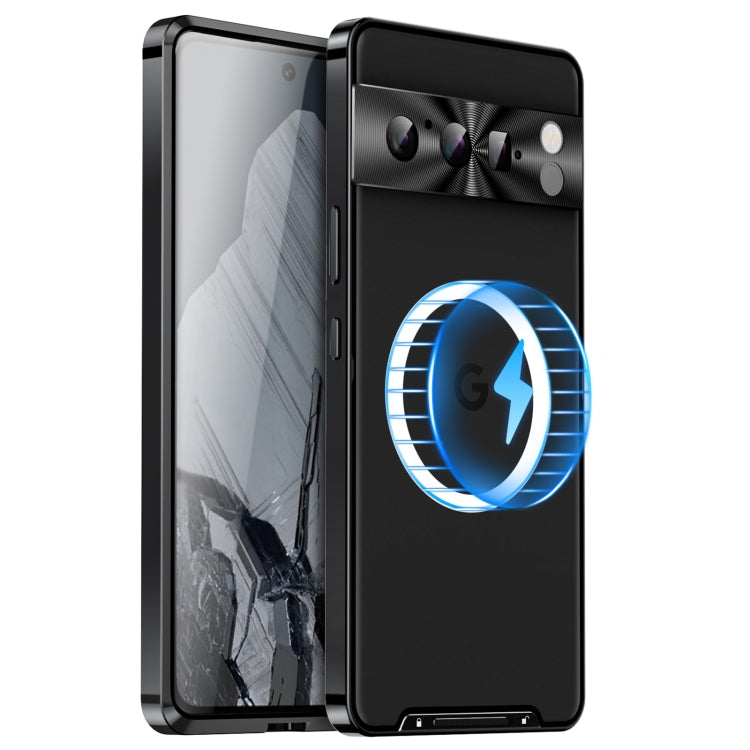 Estuche de teléfono de metal esmerilado magnético MagSafe, For Google Pixel 9 Pro XL, For Google Pixel 9 Pro, For Google Pixel 9, For Google Pixel 8a, For Google Pixel 8 Pro, For Google Pixel 8, For Google Pixel 7a, For Google Pixel 7 Pro