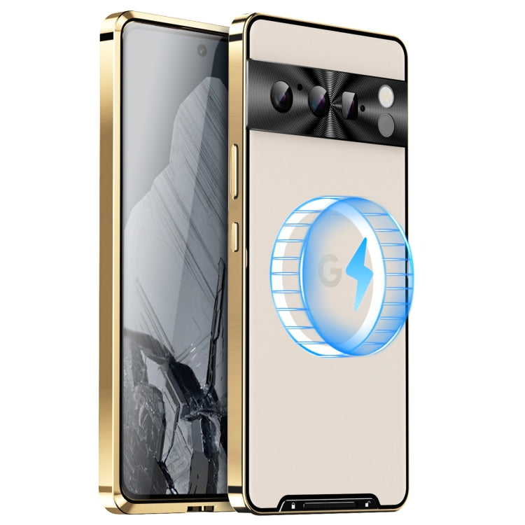 Estuche de teléfono de metal esmerilado magnético MagSafe, For Google Pixel 9 Pro XL, For Google Pixel 9 Pro, For Google Pixel 9, For Google Pixel 8a, For Google Pixel 8 Pro, For Google Pixel 8, For Google Pixel 7a, For Google Pixel 7 Pro