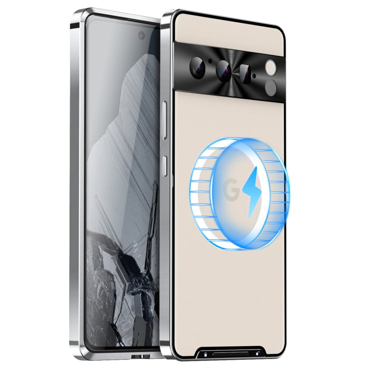 Estuche de teléfono de metal esmerilado magnético MagSafe, For Google Pixel 9 Pro XL, For Google Pixel 9 Pro, For Google Pixel 9, For Google Pixel 8a, For Google Pixel 8 Pro, For Google Pixel 8, For Google Pixel 7a, For Google Pixel 7 Pro