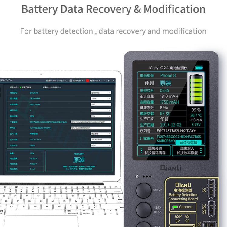 Qianli iCopy Plus 2.2 Programador Detección De Batería