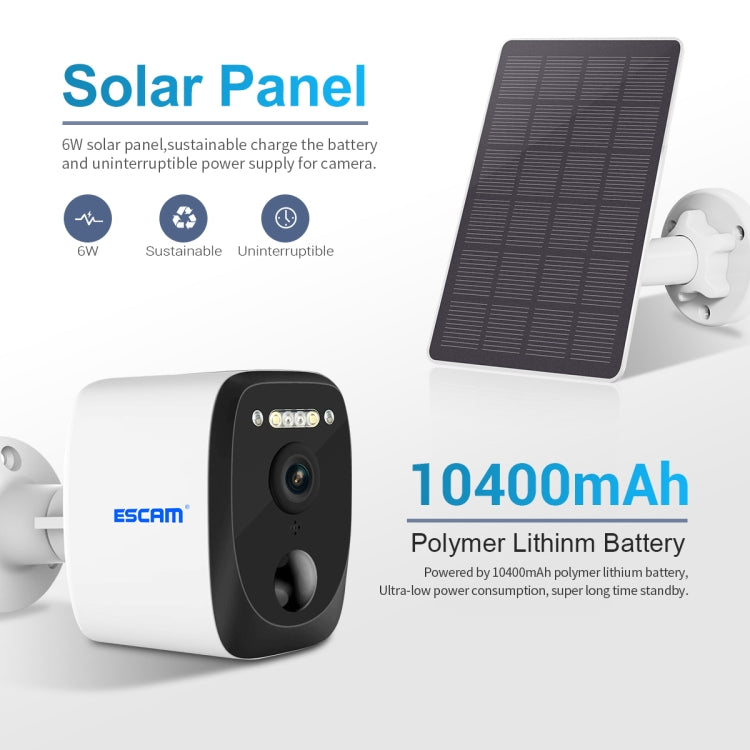 ESCAM QF370 Cámara IP 3MP Panel Solar Exterior Seguridad