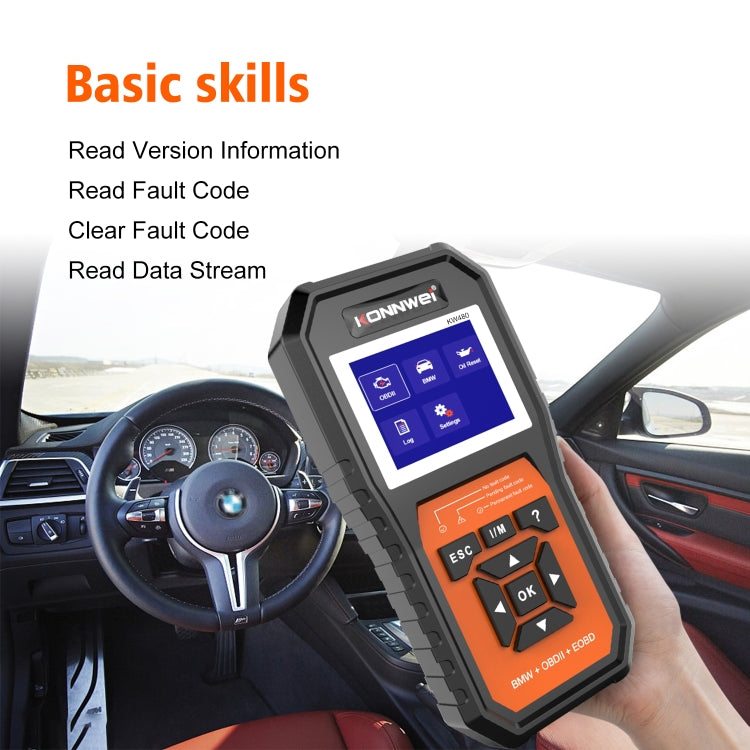 KONNWEI KW 480 OBD2 Diagnóstico Vehicular Pantalla 2.8