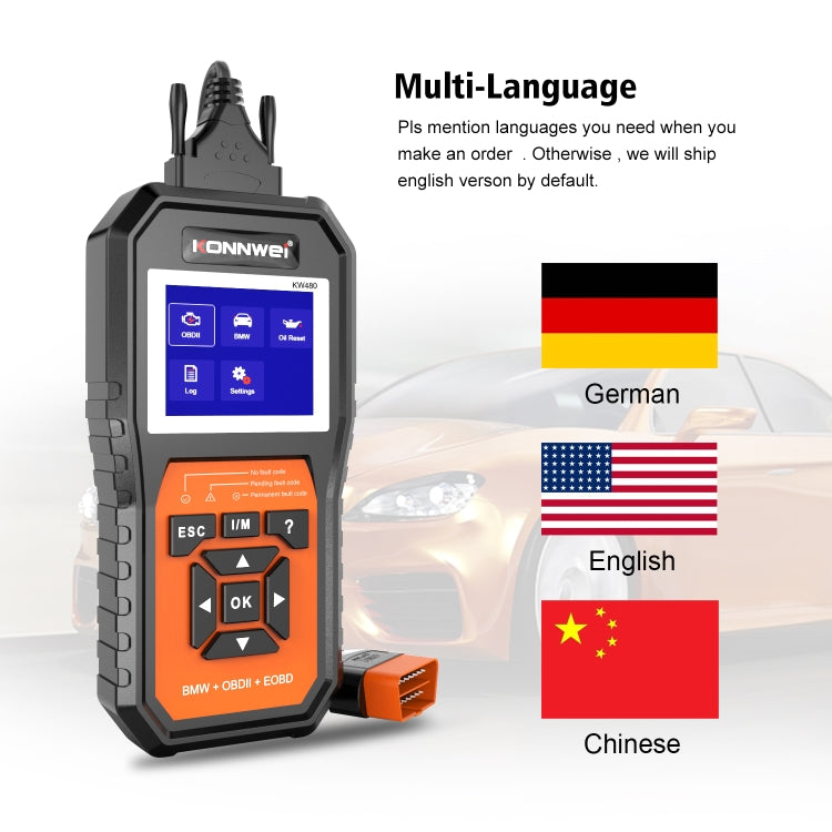 KONNWEI KW 480 OBD2 Diagnóstico Vehicular Pantalla 2.8