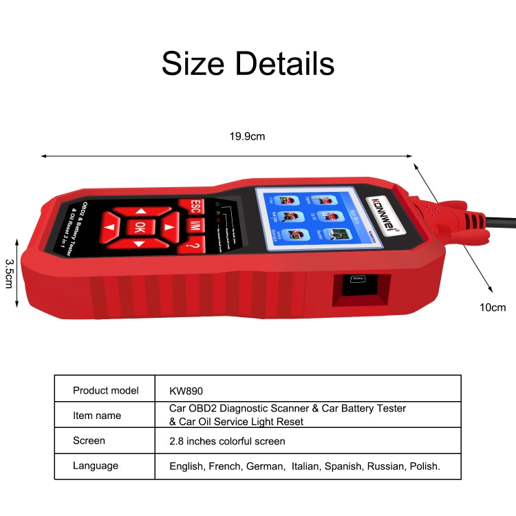 KONNWEI KW 890 2 En 1 OBD2 Detector OBD1 Y OBD2 Compacto