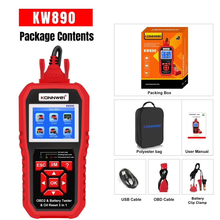 KONNWEI KW 890 2 En 1 OBD2 Detector OBD1 Y OBD2 Compacto