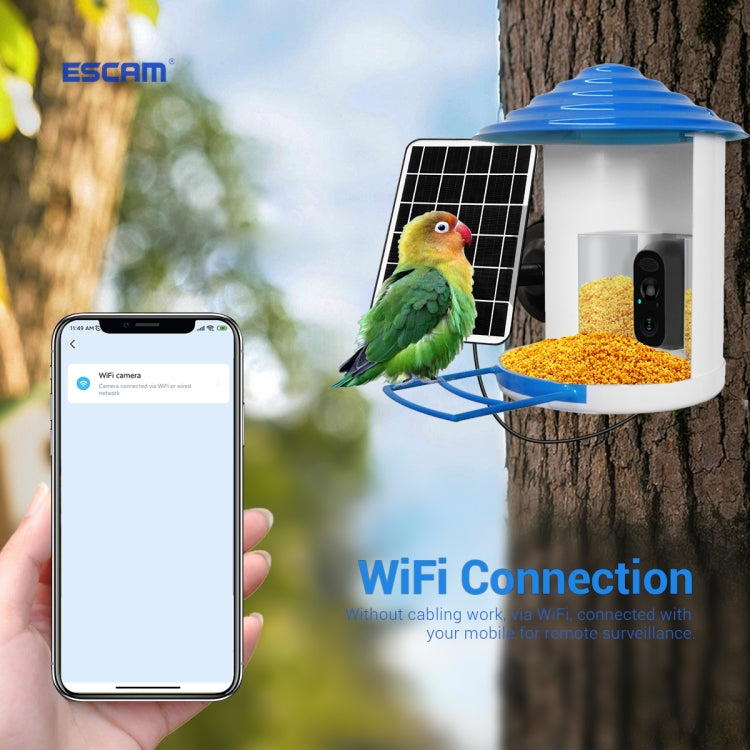 Escam PT389 Cámara De Seguridad 2MP Con AI Reconocimiento De Aves WiFi