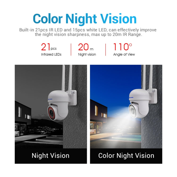 Escam PVR007 Camara de Seguridad Visión Nocturna Color WiFi