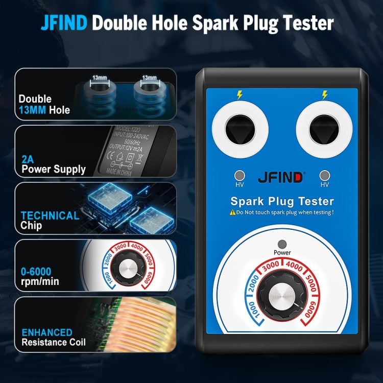 JFIND JF109 Probador De Bujías De Doble Orificio Para Auto