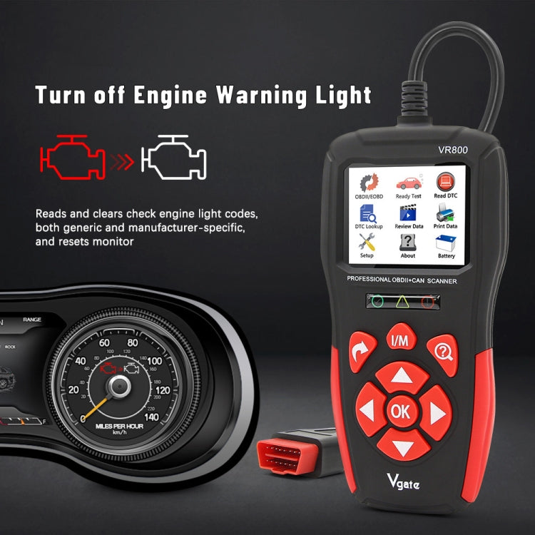 Vgate VR800 OBD2 Escáner Diagnóstico Lectura de Datos En Vivo