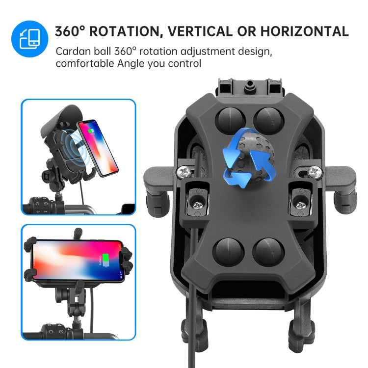 WUPP ZH-1848B1 Soporte Teléfono Moto Navegación Carga 15W