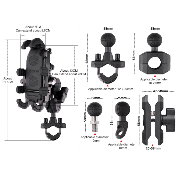 MOTOSLG Cangrejo Soporte Teléfono Motocicleta 360 Grados