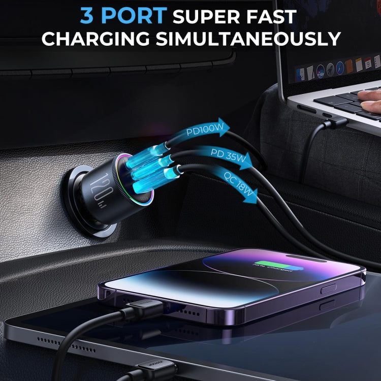 Joyroom JR-CCN07 Cargador de Coche 120W Dual PD+QC3.0
