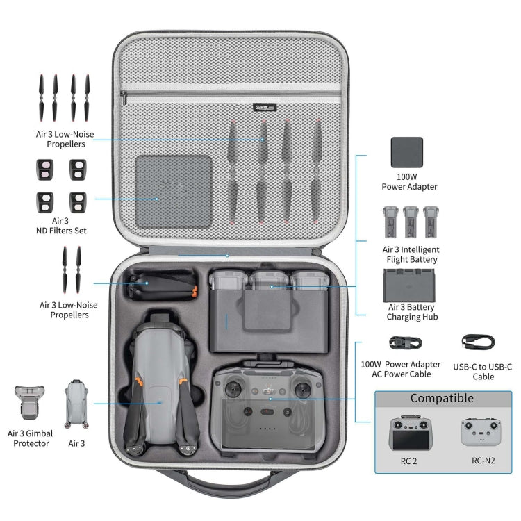 STARTRC Air 3 Bolsa de PU Protección Precisa para DJI Air 3