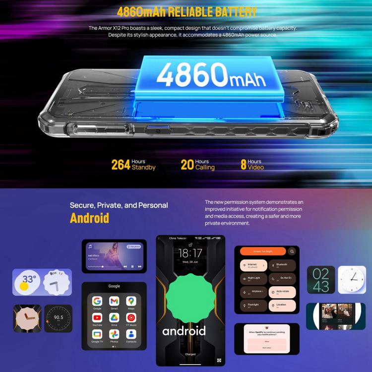 Ulefone Armor X12 Pro Teléfono IP68 4G Android 13 Rojo by Ulefone