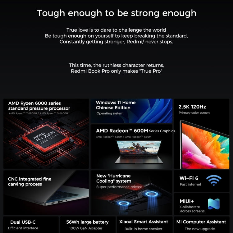 Xiaomi RedmiBook Pro 14 Portátil Ryzen 7 6800H 16GB+512GB by Xiaomi