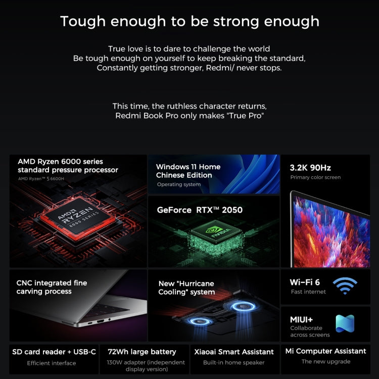 Xiaomi RedmiBook Pro 15 2022 Laptop 15.6 Pulgadas AMD Ryzen 5 6600H 16GB RAM 512GB SSD RTX2050