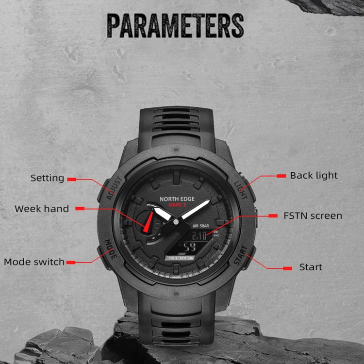 North Edge MARS3 Reloj Deportivo Fibra De Carbono Pro