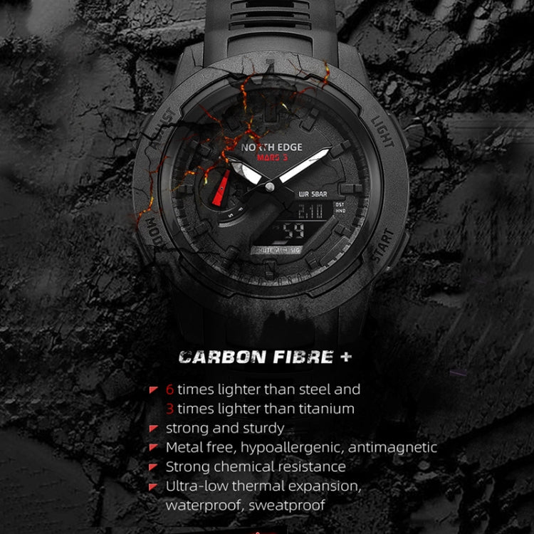 North Edge MARS3 Reloj Deportivo Fibra De Carbono Pro