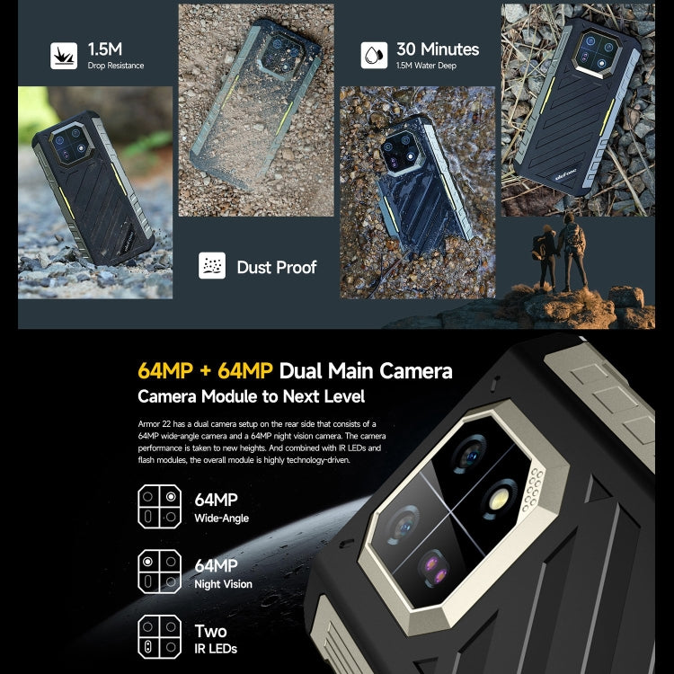 Ulefone Armor 22 Teléfono Resistente IP68 8GB+128GB NFC 4G by Ulefone