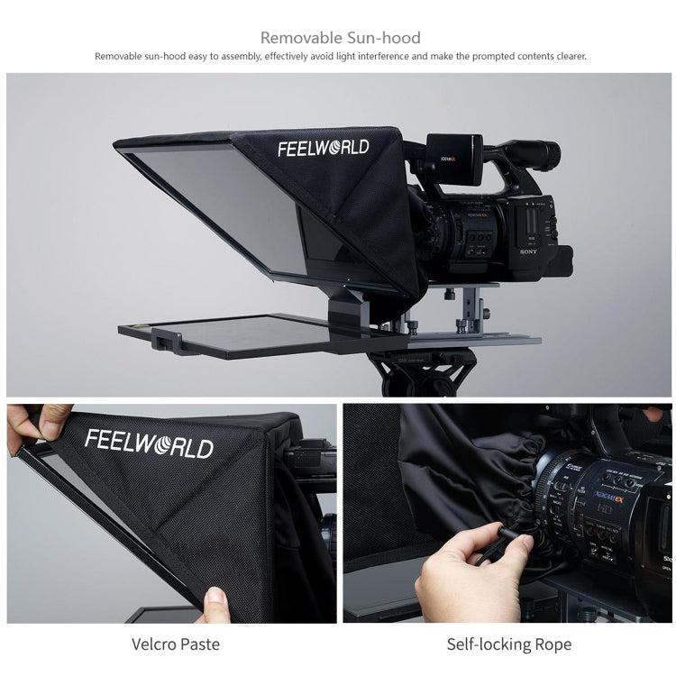 FEELWORLD TP16 Teleprompter Folding Con Bluetooth Remoto Para Tableta 16Pulgadas