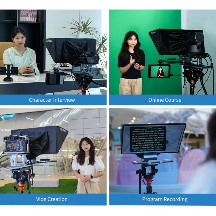 FEELWORLD TP16 Teleprompter Folding Con Bluetooth Remoto Para Tableta 16Pulgadas