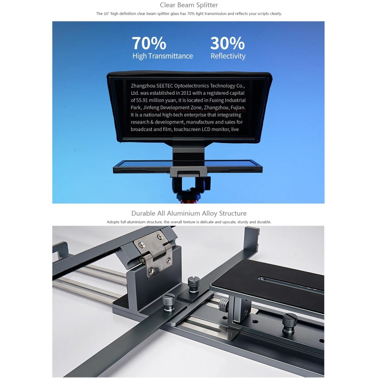 FEELWORLD TP16 Teleprompter Folding Con Bluetooth Remoto Para Tableta 16Pulgadas