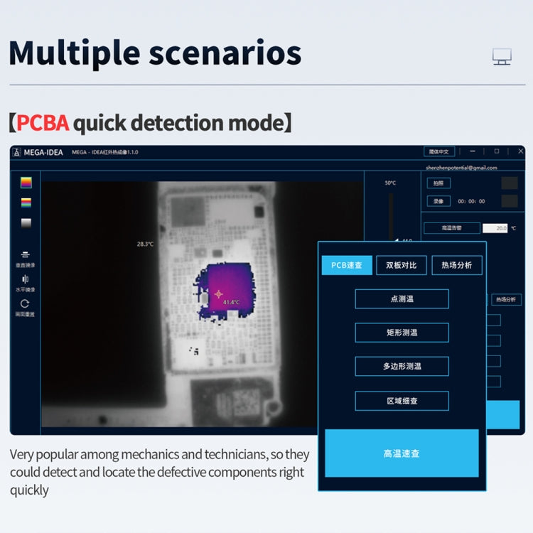 Mega-Idea Mini S IR Cam Microscopio de Imágenes Térmicas para Placa Base