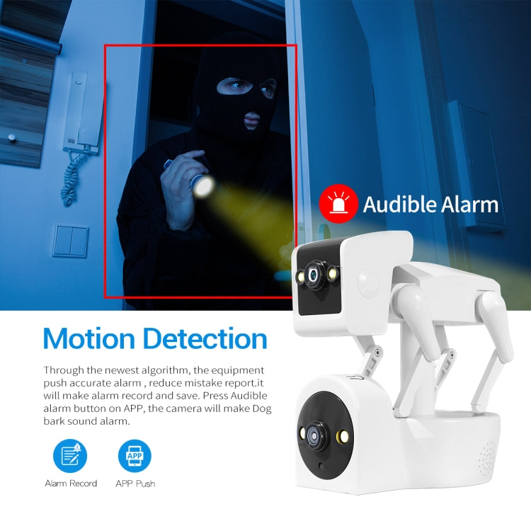 ESCAM PT212 4MP Cámara WiFi Perro Robot Doble Lente