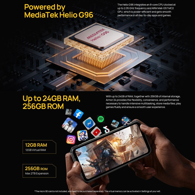 Ulefone Armor 24 Smartphone 4G 12GB+256GB Batería 22000mAh by Ulefone