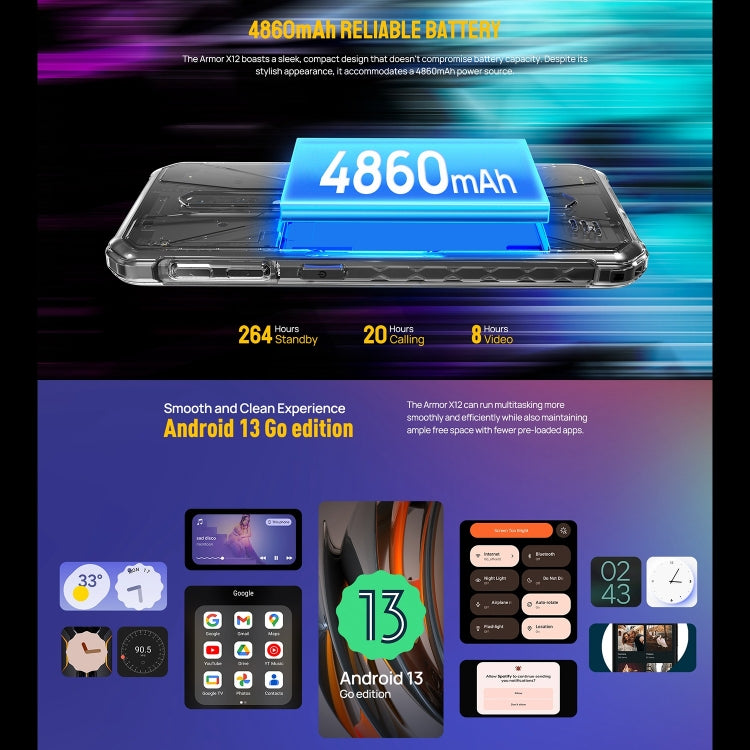 Ulefone Armor X12 Teléfono 3GB+32GB Desbloqueo Facial 4G by Ulefone
