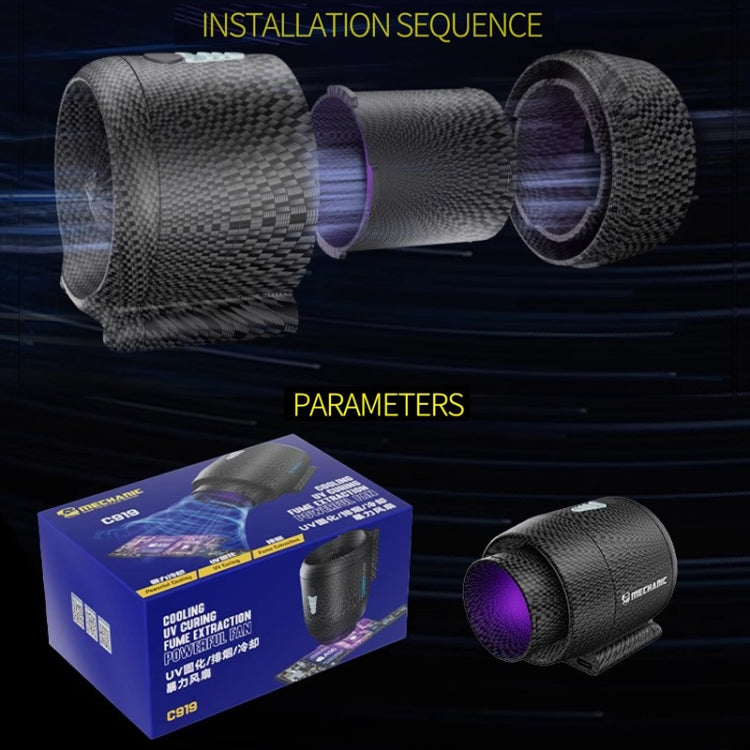 Mechanic C919 Ventilador 3 en 1 Lámpara UV para Placa Base
