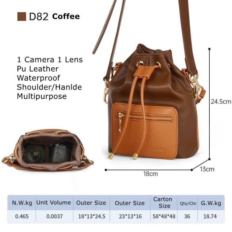 Cwatcun D82 Bolsa Para Cámara PU Cordón Diseño Moderno