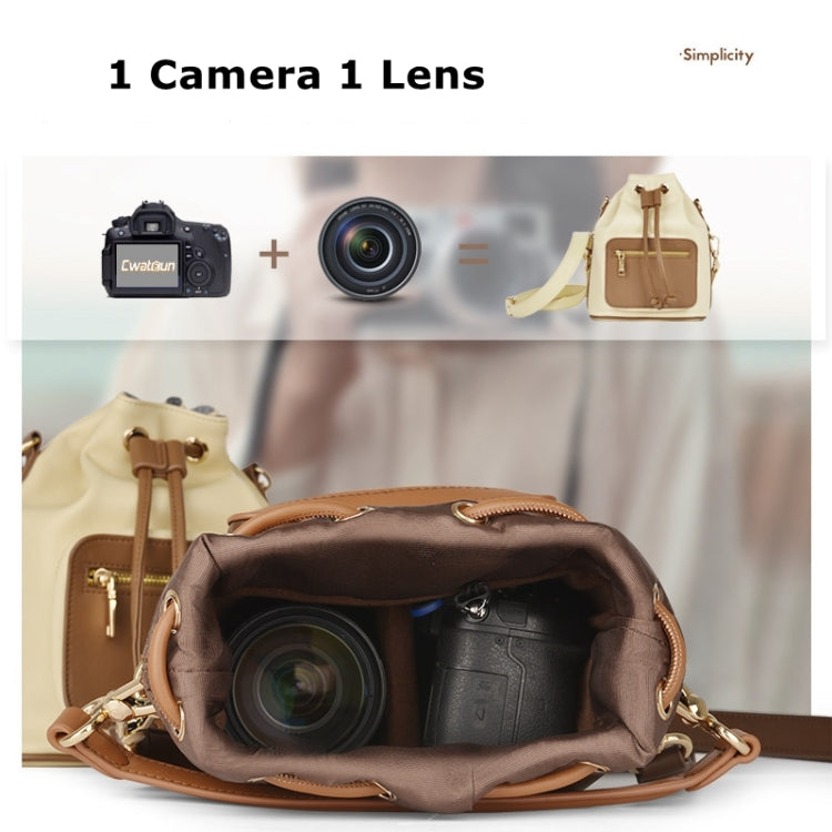 Cwatcun D82 Bolsa Para Cámara PU Cordón Diseño Moderno