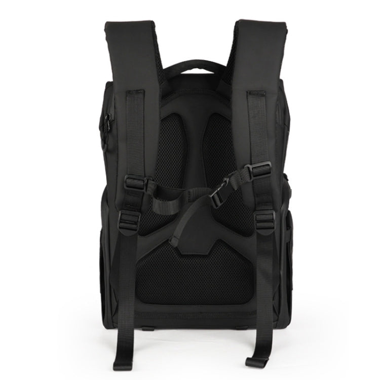 Cwatcun D89 Mochila Para Cámara Cuero Impermeable Portátil 15.6