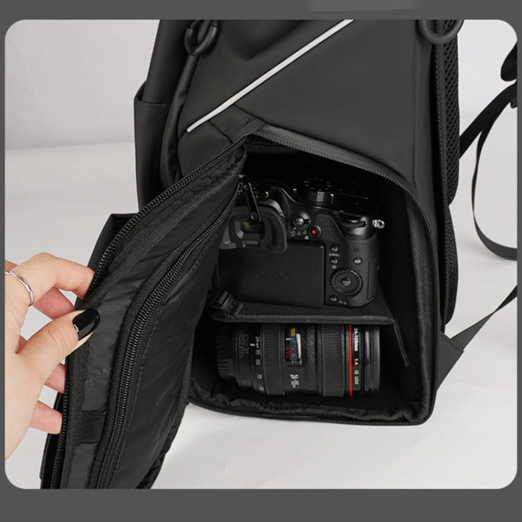 Cwatcun D89 Mochila Para Cámara Cuero Impermeable Portátil 15.6