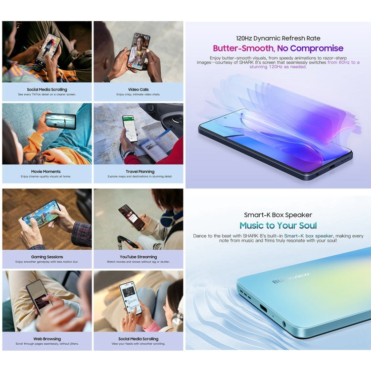 Blackview SHARK 8 Teléfono Inteligente Helio G99 8GB+256GB Android 13 4G by Blackview