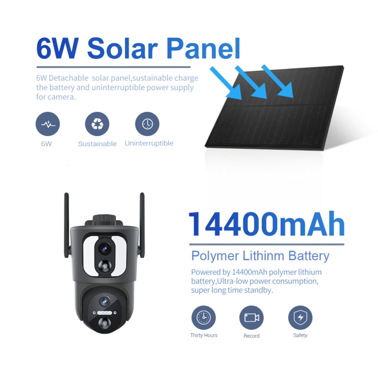 ESCAM QF390 Cámara WiFi Solar Grabación Voz Bidireccional