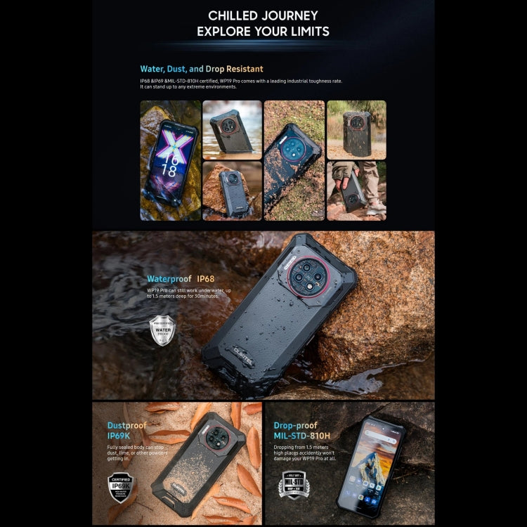 Oukitel WP19 Pro Smartphone 8GB+256GB 4G 6.8In Red by OUKITEL