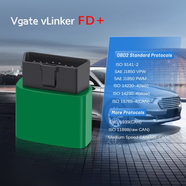 VLINKER FD+ V2.2 Bluetooth OBD Escáner de Diagnóstico