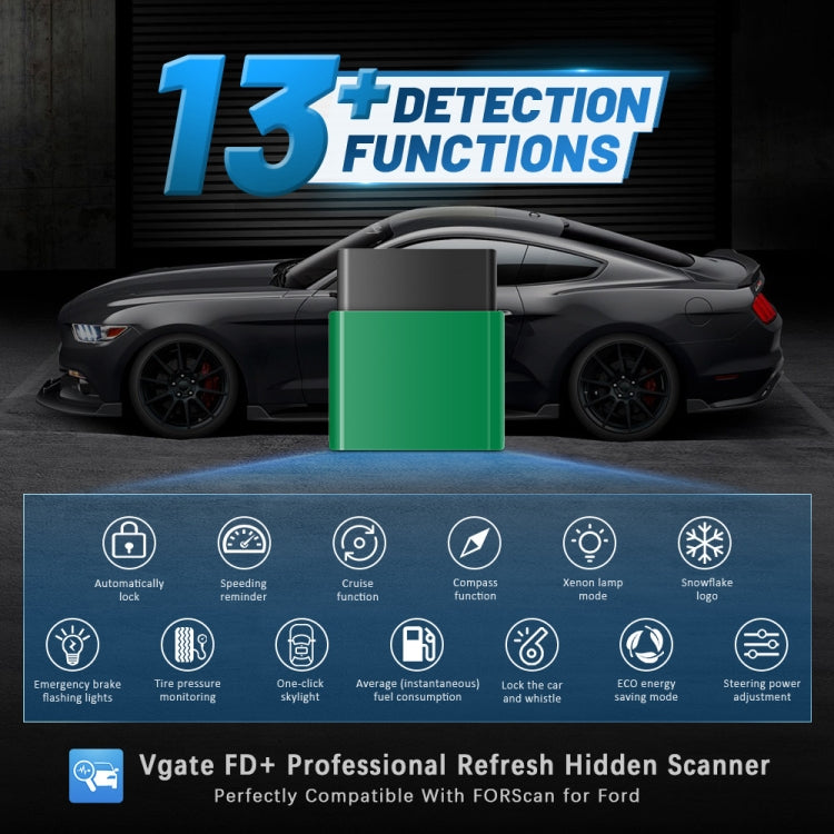 VLINKER FD+ V2.2 Bluetooth OBD Escáner de Diagnóstico