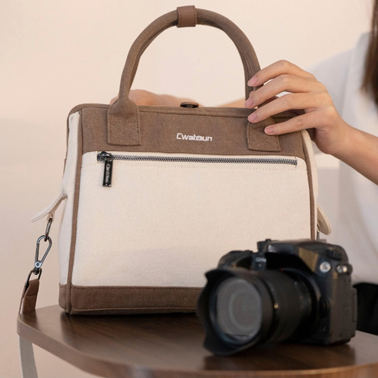 Cwatcun D112 Bolso Para Cámara Lona Bandolera Ligero