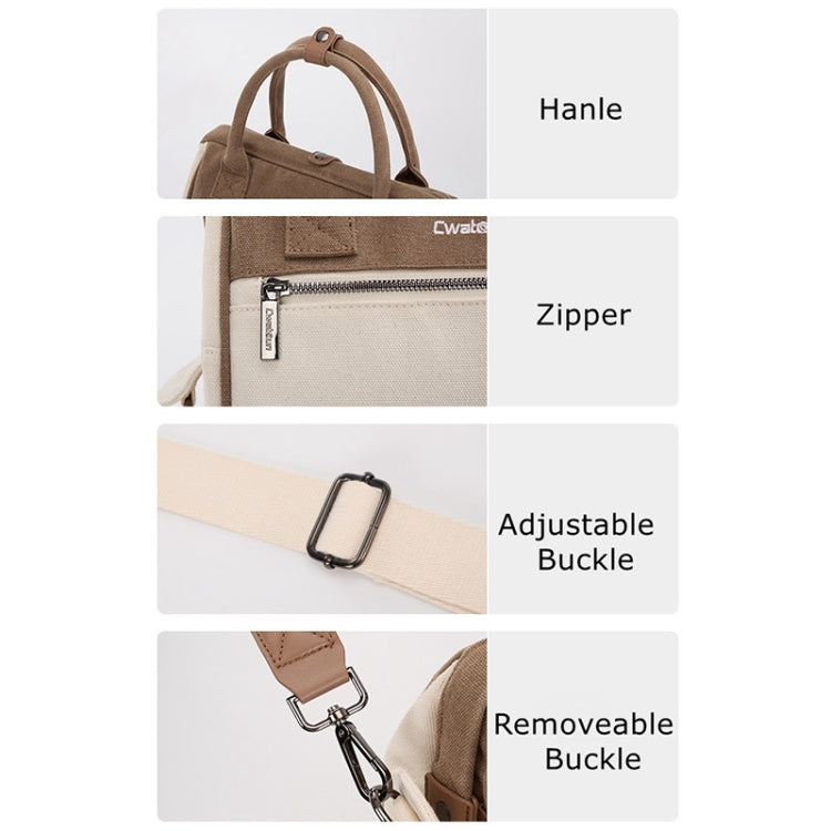 Cwatcun D112 Bolso Para Cámara Lona Bandolera Ligero