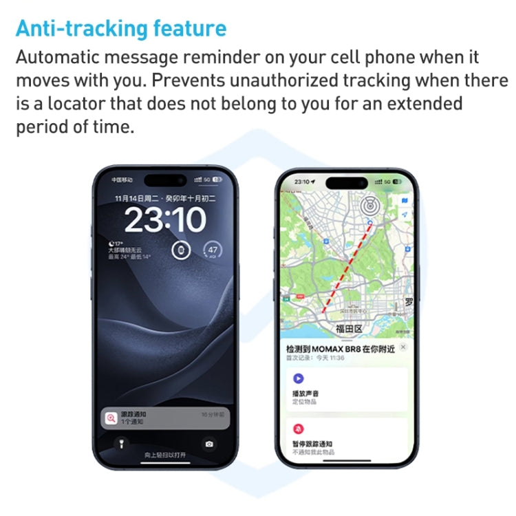 MOMAX PINCARD BR8 Tarjeta Antipérdida Find My Compatible