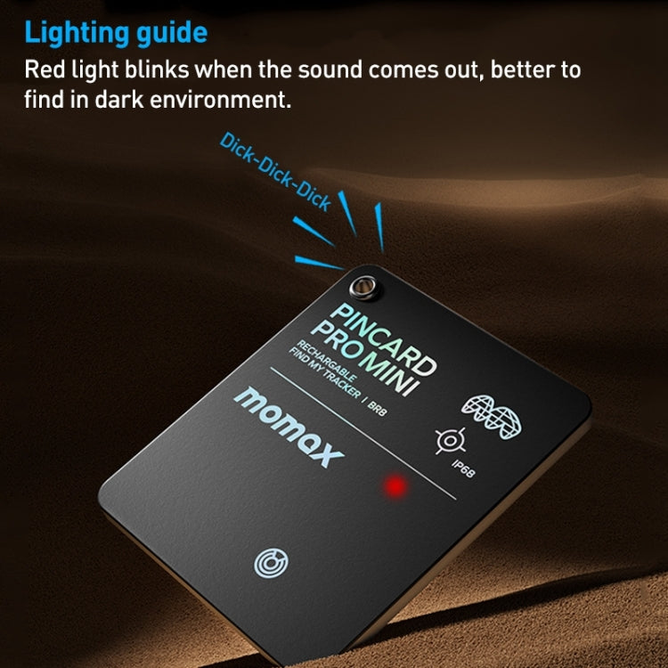 MOMAX PINCARD BR8 Tarjeta Antipérdida Find My Compatible