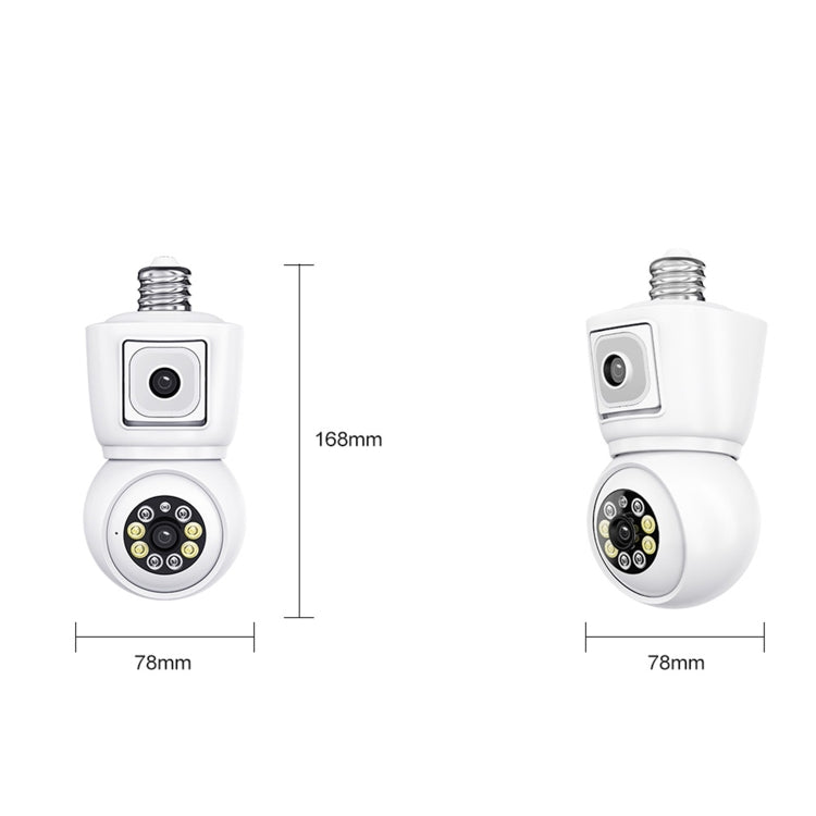 ESCAM QF202 E27 Cámara IP 2x2MP WiFi Detección de Movimiento